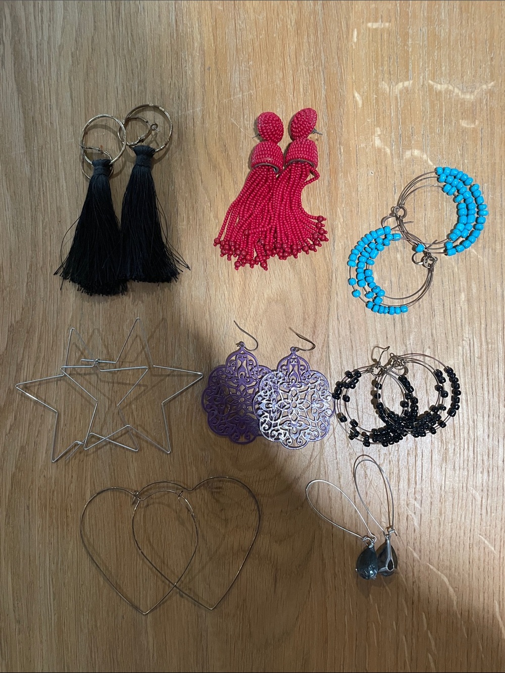 Earring lot, 8 pairs, dangle set